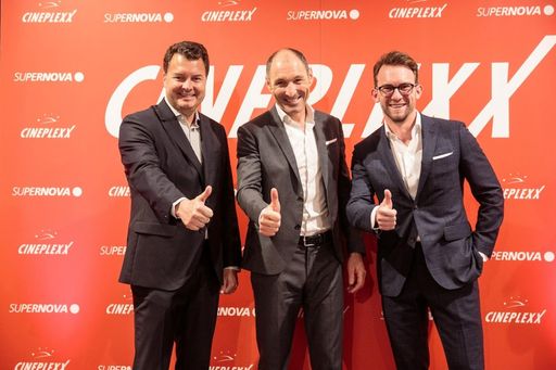v.l.n.r.: Christof Papousek, CFO/Co-Gesellschafter
Constantin Film & Cineplexx Kinobetriebe; Markus Pingerra, CEO
Supernova; Lucas Langhammer, Geschäftsführer Cineplexx Slowenien;
