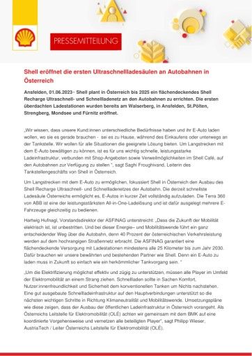Vorschau Bild von Pressemitteilung Shell Austria