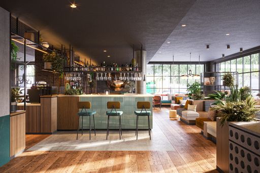 Vorschau Bild von Die Lobby des neuen Schani Hotels in der
Donaustadt, Rendering