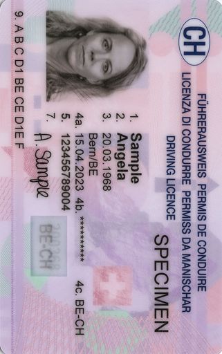 Vorschau Bild von Schweizer Führerschein im neuen
Hochsicherheitsdesign. Produziert von der österreichischen exceet
Card Group für die asa im Auftrag der Orell Füssli AG