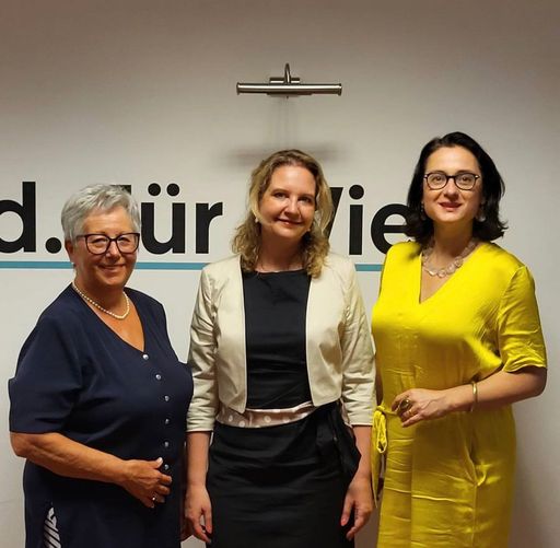 v.l.n.r. Bezirksvorsteherstellvertreterin Gerda
Müller - designierte Bezirksvorsteherstellvertreterin, Bezirksrätin
Michaela Löff - Abg. z. NR, Bezirksparteiobfrau Gudrun Kugler