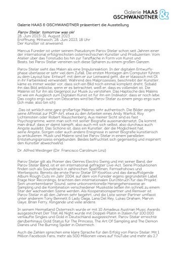 Vorschau Bild von Presseaussendung Parov Stelar Galerie HAAS & GSCHWANDTNER