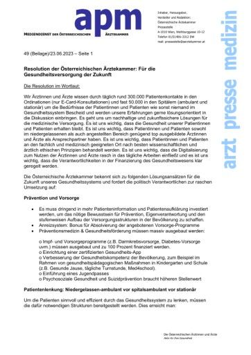 Vorschau Bild von Die Resolution im Wortlaut