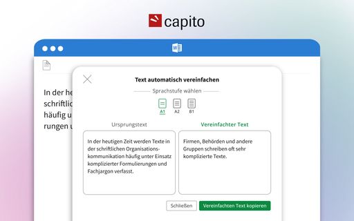 Vorschau Bild von capito digital ist jetzt auch direkt in Word
verfügbar