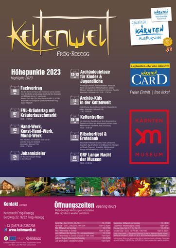 Vorschau Bild von Programmhöhepunkte der Keltenwelt Frög 2023