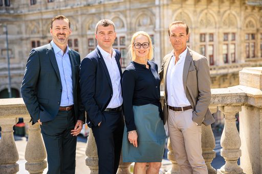 Im Bild (v.l.n.r.): Roland Otto (CRIF), Markus
Hölzl (EY Österreich), Ruth Moss (CRIF) und Gerhard Pichler
(Business Circle). ©leadersnet.at/A.Felten