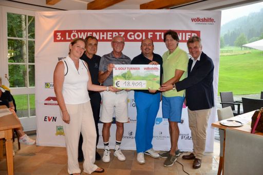 Scheckübergabe zugunsten des Löwenherz-Fonds der
Volkshilfe Niederösterreich