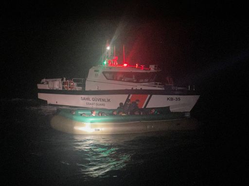  die Rettungsaktion in der Ägäis der türkischen Küstenwache