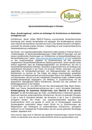 Vorschau Bild von Sprachstandsfeststellungen in Schulen