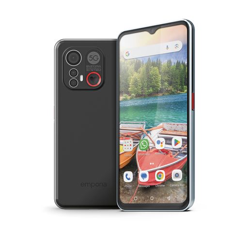 Vorschau Bild von Das emporia E6 mit Android-Oberfläche, Top-Kamera
und Notrufknopf.
