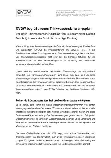 Vorschau Bild von Presseaussendung