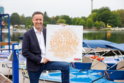 Was die Wienerinnen und Wiener gerne in ihrer Stadt
machen: Tourismusobmann Markus Grießler präsentiert die
meistgenannten Begriffe.