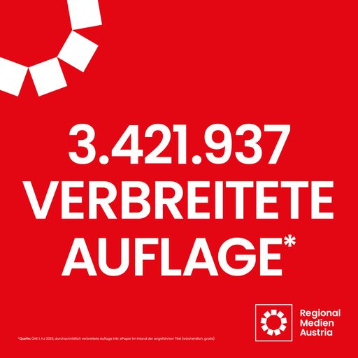 Etablierte Größe und österreichweite Kraft:
RegionalMedien Austria mit höchster Printauflage* am nationalen
Medienmarkt