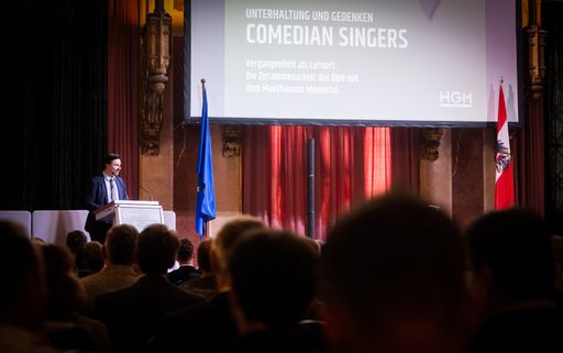 Vorschau Bild von Georg Hoffmann, Direktor des Heeresgeschichtlichen Museums, bei
der Kulturveranstaltung "Unterhaltung und Gedenken"