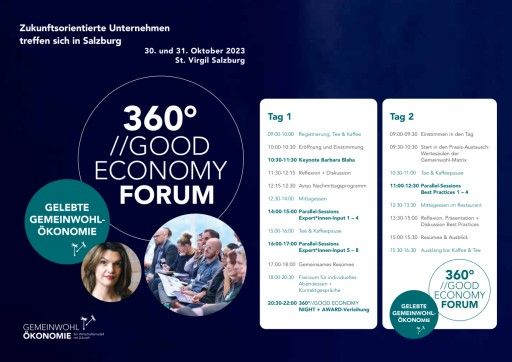 Vorschau Bild von Programm 360°//GOOD ECONOMY FORUM am 30. und 31. Oktober 2023 in St. Virgil Salzburg