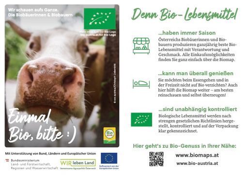 Vorschau Bild von Am EU-Bio-Tag verteilt BIO AUSTRIA auch "tierisch
coole" Info-Folder