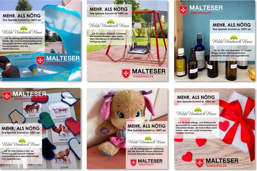  Mit einer in diesen Tagen laufenden
Social-Media-Kampagne zeigt das Hilde Umdasch Haus der Malteser
Kinderhilfe auf, warum Spenden mehr als nötig sind.