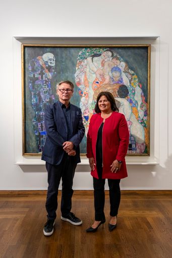 Renate Anderl, Präsidentin Arbeiterkammer Wien und
Bundesarbeitskammer, und Leopold Museum Direktor Hans-Peter
Wipplinger