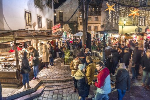 reger Besuch beim Spittelberg Weihnachtsmarkt, hier
am Spittelbergplatz'l