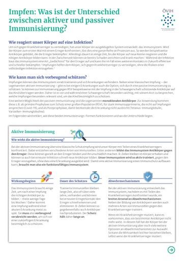 Vorschau Bild von Factsheet RSV Immunisierungsarten: passiv vs aktiv