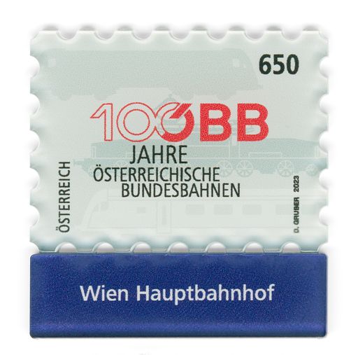 Vorschau Bild von Die neue Sonderbriefmarke „100 Jahre ÖBB“ kommt in
1.031 Varianten und bildet damit alle Bahnhöfe in Österreich ab.