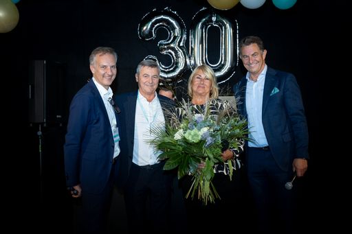  Thomas Kreillechner (BTU Geschäftsführer), Klaus
Herburger (Inhaber Herburger Reisen), Christiane Tondolo (Gründerin
der BTU), Dr. Georg Nader (BTU Geschäftsführer) v.l.n.r.