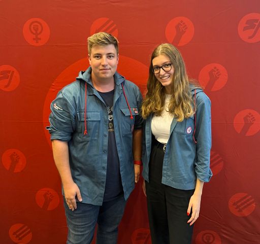  SJ-Landessekretär Paul Gangoly,
SJ-Landesvorsitzende Amelie Muthsam
