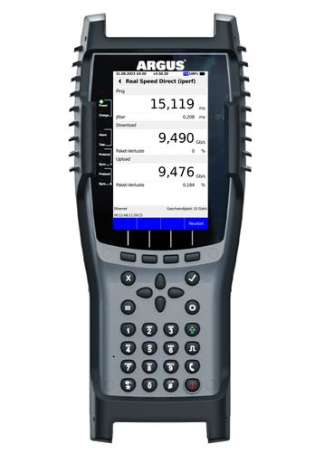 Vorschau Bild von intec Gesellschaft für Informationstechnik mbH presents the
ARGUS® F300, a pure fiber optic tester that combines numerous fiber
testing options such as OTDR and Selective OPM as well as PON-ID
detection. The ARGUS® F300 can perform a complete ONT simulation
with IP and performance tests at up to 10 Gbit/s on GPON and
XGS-PON. / Die Verwendung dieses Bildes für redaktionelle Zwecke ist
unter Beachtung aller mitgeteilten Nutzungsbedingungen zulässig und
dann auch honorarfrei. Veröffentlichung ausschließlich mit
Bildrechte-Hinweis.