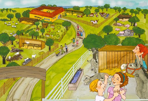 Vorschau Bild von Ein Bild aus der Geschichte: Gemeinsam mit der Bäuerin haben die
Kinder und Erwachsenen Weiden und Ausläufe für die Tiere errichtet.
Das Material kann kostenlos, exklusive Versand, beim Verein
"Tierschutz macht Schule" bestellt werden:
https://www.tierschutzmachtschule.at/tiere-am-bauernhof-verstehen