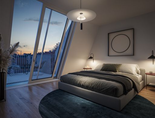 Vorschau Bild von Den zukünftigen Bewohnerinnen und Bewohnern stehen
2- bis 5-Zimmer-Wohnungen mit Wohnflächen zwischen 37 und 180 m2 zur
Verfügung.