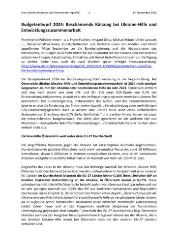 Vorschau Bild von Gesamte Pressemitteilung inkl. Graphiken und Tabelle