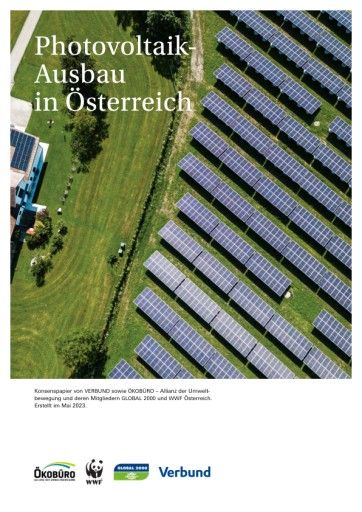 Vorschau Bild von Die Umweltorganisationen WWF, GLOBAL 2000 und ÖKOBÜRO fordern in einem gemeinsamen Konsenspapier mit dem VERBUND einen massiven naturverträglichen Ausbau der Photovoltaik in Österreich.