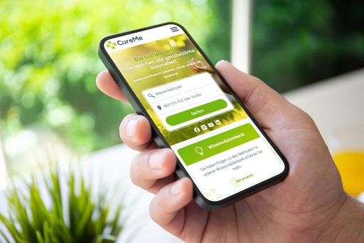 Vorschau Bild von Mobile Ansicht CureMe-Portal.