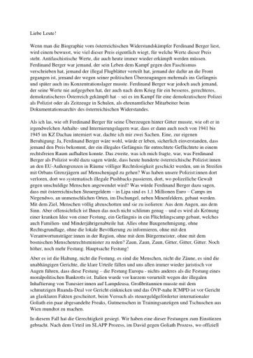 Vorschau Bild von Rede von Petar Rosandic bei der Preisverleihung