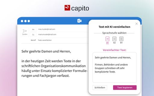 Vorschau Bild von Emails können jetzt direkt in Outlook vereinfacht
werden.