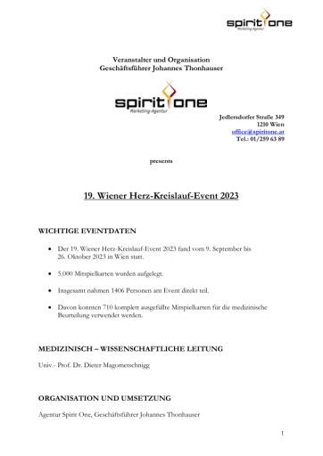  19 Wiener Herzkreislaufevent und Datenauswertung