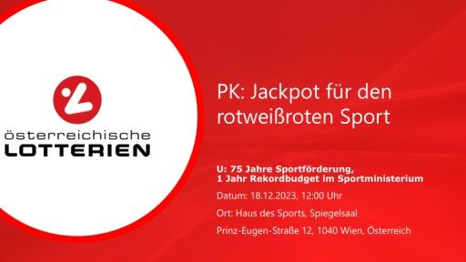 Vorschau Bild von PK Jackpot für den rotweißroten Sport, 18. Dezember 2023
