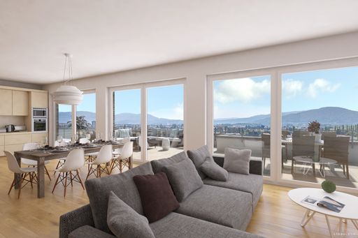 Aussicht Penthouse auf die Karawanken
