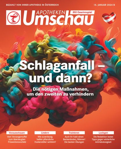 "Titelbild Apotheken Umschau 1B/2024 -
Österreich-Ausgabe" Fotocredit: Getty Images/500px/Slamet Bagus
Panuntun. Die Verwendung dieses Bildes ist für redaktionelle Zwecke
bis zum 15.11.2027 zulässig, jedoch ausschließlich mit Bezug auf die
ursprüngliche Meldung und nur mit vollständigem Bildrechtehinweis. /
Die Verwendung dieses Bildes für redaktionelle Zwecke ist unter
Beachtung aller mitgeteilten Nutzungsbedingungen zulässig und dann
auch honorarfrei. Veröffentlichung ausschließlich mit
Bildrechte-Hinweis.
