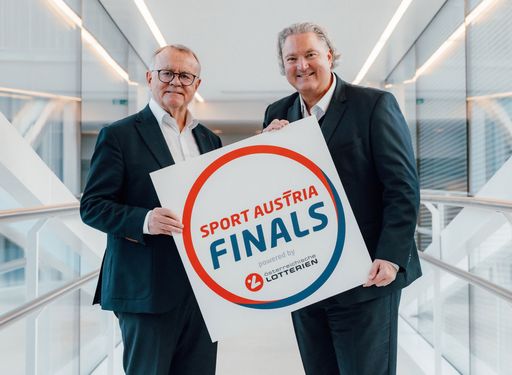 Sport Austria-Präsident Hans Niessl und Erwin van
Lambaart, Generaldirektor der Österreichischen Lotterien.