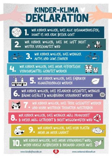 Vorschau Bild von Die Kinder-Klima-Deklaration im Wortlaut:10 Forderungen von Kindern zum Schutz unseres Planeten