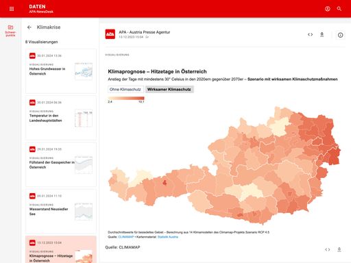 Vorschau Bild von Der Datenpunkt Klimakrise umfasst Informationen von
klassischen Klimathemen wie Klima- und Umweltdaten bis hin zu
weiteren relevanten Themen rund um Energie, Verkehr oder Politik.
