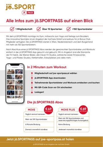 Vorschau Bild von Factsheet zum jö.SPORTPASS