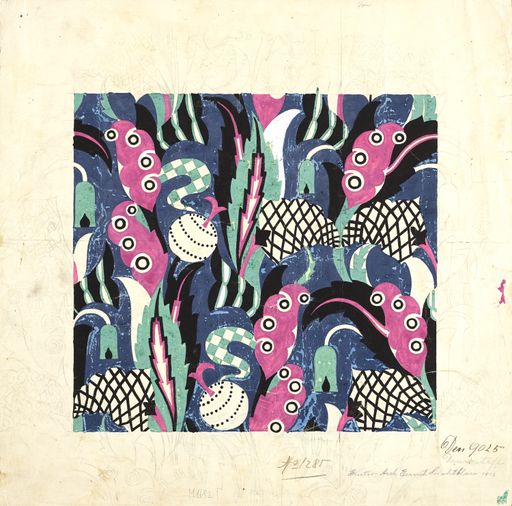 Vorschau Bild von ERNST LICHTBLAU 1883–1963, Dessin Nr. 9025, 1913,
Gouache und Tusche auf Papier, 43,6 × 44,1 cm, Backhausen-Archiv