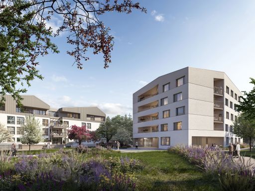  Die Grafik zeigt, wie das fertige
"ÖJAB-Pflegewohnhaus Salzburg – Wohlfühlen im Park" aussehen wird.
