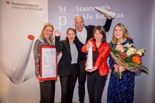 Wiener Wasser und Grayling Austria siegen im
aktuellen Rennen um den Staatspreis Public Relations.