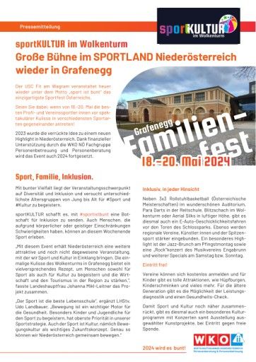 Vorschau Bild von Pressetext sportKULTUR 2024