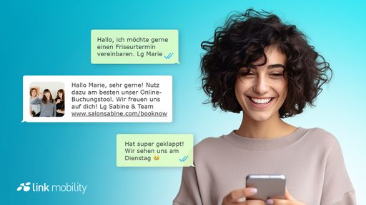 Vorschau Bild von Mit websms von LINK Mobility können Unternehmen
jetzt ganz einfach auch über WhatsApp mit ihren Kunden
kommunizieren.