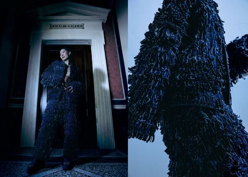 Double-Denim-Look der Nicolas Dudek x HUMANA Upcycling-Kollektion