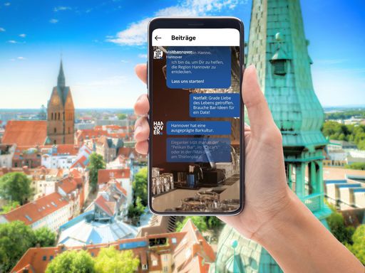 Frag Hanno R.! Neuer Chatbot der Hannover Marketing &
Tourismus GmbH / Die Verwendung dieses Bildes für redaktionelle
Zwecke ist unter Beachtung aller mitgeteilten Nutzungsbedingungen
zulässig und dann auch honorarfrei. Veröffentlichung ausschließlich
mit Bildrechte-Hinweis.